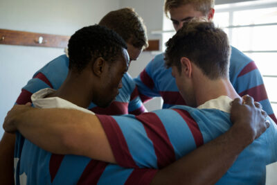 Pre-game huddle